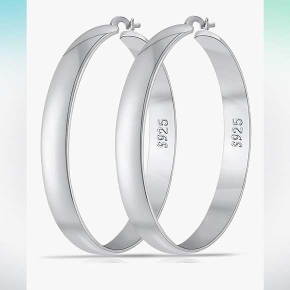 40 mm Sterling Silver Hoop Earrings | Fox Fine Jewelry 40 mm Sterling Silver Hoop Earrings